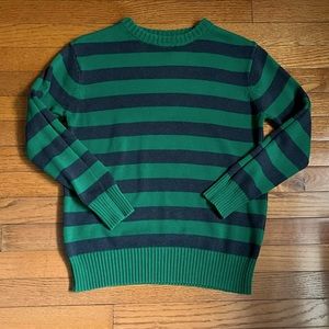 Vintage Green and Dark Gray Striped Sweater